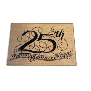 25th Wedding Anniversary Rubber Stamp‎ Wood-Mounted Crafting Tool